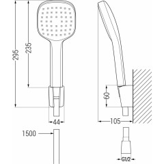 MEXEN - R-33 sprchový set point, černá 785335052-70