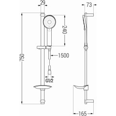 MEXEN - DB40 posuvný sprchový set, chrom 785404584-00