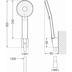 MEXEN - R-40 sprchový set point, černá 785405052-70