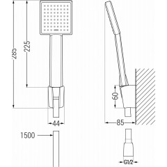 MEXEN - R-45 sprchový set point, černá 785455052-70