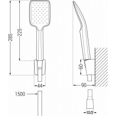 MEXEN - R-62 sprchový set point, černá 785625052-70