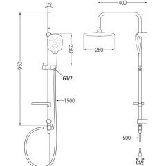 MEXEN - X22 černá sprchový sloup 798222291-70