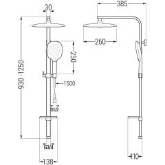 MEXEN - Q22 chrom sprchový sloup 798222295-00