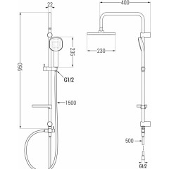 MEXEN - X33 chrom sprchový sloup 798333391-00