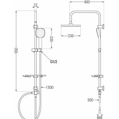 MEXEN - T33 chrom sprchový sloup 798333393-00