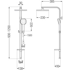 MEXEN - Q33 chrom sprchový sloup 798333395-00