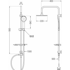 MEXEN - T40 white sprchový sloup 798404093-20