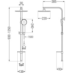 MEXEN - Q40 chrom sprchový sloup 798404095-00