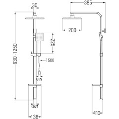 MEXEN - Q45 chrom sprchový sloup 798454595-00