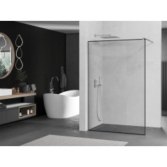 MEXEN - KIOTO Sprchová zástěna WALK-IN 60x200 cm 8 mm, chrom, černý profil 800-060-101-01-70