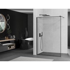 MEXEN - KIOTO Sprchová zástěna WALK-IN 60x200 cm 8 mm, černá, černý profil 800-060-101-70-70