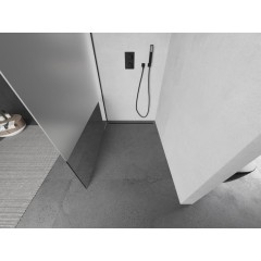 MEXEN - KIOTO Sprchová zástěna WALK-IN 090x200 cm 8 mm, černá, Transparent/matné sklo 800-090-101-70-35
