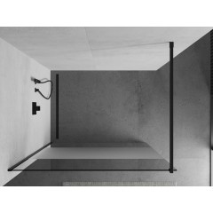 MEXEN - KIOTO Sprchová zástěna WALK-IN 090x200 cm 8 mm, černá, Transparent/matné sklo 800-090-101-70-35