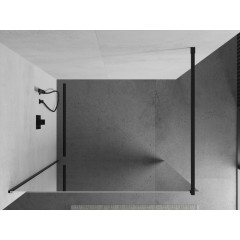 MEXEN - KIOTO Sprchová zástěna WALK-IN 90x200 cm 8 mm, černá, zrcadlové sklo 800-090-101-70-50