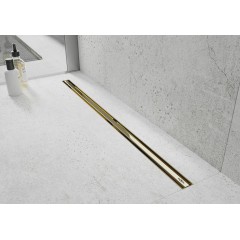 MEXEN - Flat 360 Slim podlahový žlab 90 cm otočný zlato 1541090