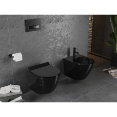 MEXEN - Lena Závěsná WC mísa včetně sedátka s slow-slim, Duroplastu, černá 30224070
