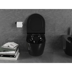 MEXEN - Lena Závěsná WC mísa včetně sedátka s slow-slim, Duroplastu, černá 30224070