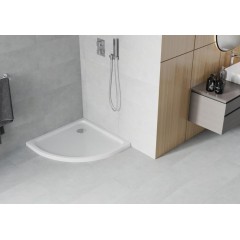 MEXEN - Sprchová vanička čtvrtkruh 90x90, bílá 41109090