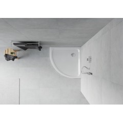 MEXEN - Sprchová vanička čtvrtkruh 90x90, bílá 41109090