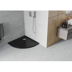 MEXEN - Sprchová vanička čtvrtkruh 80x80 cm černá 41708080