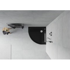 MEXEN - Sprchová vanička čtvrtkruh 90x90 cm černá 41709090