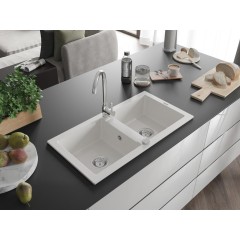 MEXEN - Mario granitový dřez dvě mísy 820x436 mm, bílá 6504822000-20