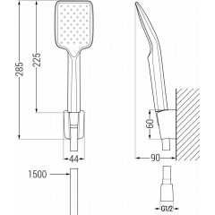MEXEN - Saber R62 Set umyvadlové a vanové baterie s příslušenstvím, černá 72103R62-70