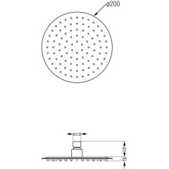 MEXEN - Slim déšt 20 cm chrom 79220-00