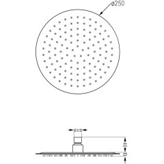 MEXEN - Slim déšt 25 cm grafitové 79225-66