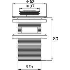 MEXEN - Zátka klik-klak s přepadem malá kulatá, černá 79925-70
