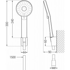 MEXEN - Zero SET vanová baterie s příslušenstvím R40, chrom 7113R40-00