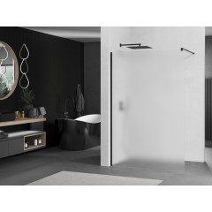 MEXEN - KIOTO Sprchová zástěna WALK-IN 70x200 cm 8 mm, černá, matné sklo 800-070-101-70-30