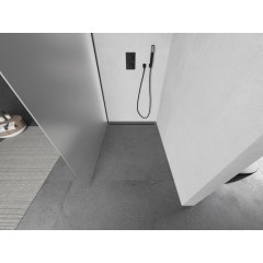 MEXEN - KIOTO Sprchová zástěna WALK-IN 80x200 cm 8 mm, černá, matné sklo 800-080-101-70-30