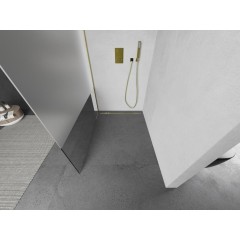 MEXEN - KIOTO Sprchová zástěna WALK-IN 090x200 cm 8 mm, zlatá, Transparent/matné sklo 800-090-101-50-35