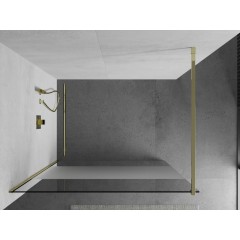 MEXEN - KIOTO Sprchová zástěna WALK-IN 090x200 cm 8 mm, zlatá, Transparent/matné sklo 800-090-101-50-35