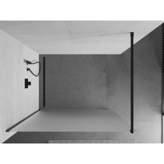 MEXEN - KIOTO Sprchová zástěna WALK-IN 100x200 cm 8 mm, černá, matné sklo 800-100-101-70-30