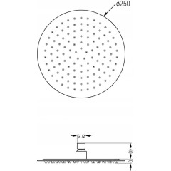 MEXEN - Slim sprchová hlavice - déšť 25 cm + sprchové rameno, černá 79225211-70