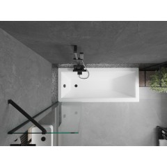 MEXEN - Next vanová zástěna FIX 50x150, transparent, černá 895-050-000-00-00-70