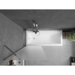 MEXEN - Next vanová zástěna FIX 70 x 150, dekor, chrom 895-070-000-00-30-01