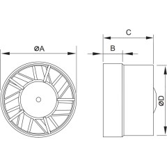 MEXEN - ZXR 100 koupelnový ventilátor do potrubí, bílá W9607-100-00