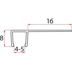 AQUALINE - Set svislých těsnění pro sklo 5/5, 1850 (2ks) NDHLFS-2