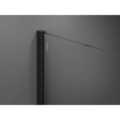 MEXEN - KIOTO Sprchová zástěna WALK-IN 090x200 cm 8 mm, černá, Transparent/matné sklo 800-090-101-70-35
