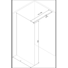 MEXEN - KIOTO Sprchová zástěna WALK-IN 90x200 cm 8 mm, černá, zrcadlové sklo 800-090-101-70-50