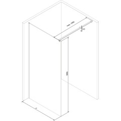 MEXEN - KIOTO Sprchová zástěna WALK-IN 110x200 cm 8 mm, černá, černý vzor 2 800-110-101-70-78