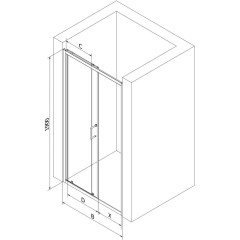 MEXEN - APIA posuvné dveře 115x190 cm 5mm chrom transparent 845-115-000-01-00