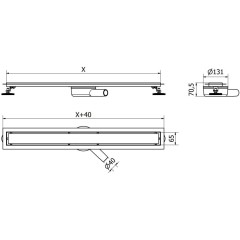 MEXEN - Flat 360 M01 podlahový žlab 60 cm otočný nerez 1020060-40