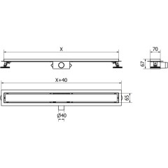 MEXEN - Flat M01 odtokový žlab 90 cm nerez 1020090-15