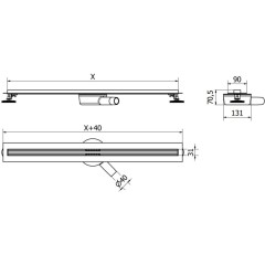 MEXEN - Flat 360 Slim odtokový žlab otočný 120 cm nerez 1041120