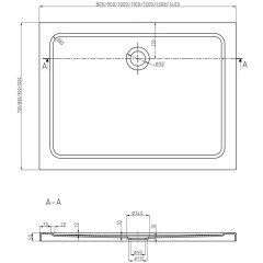 MEXEN - Sprchová vanička obdélníková 130x80, bílá 40108013