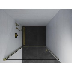 MEXEN - Pretoria sprchové dveře křídlové 70, transparent, zlatý se stěnovým profilem 852-070-000-50-00